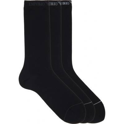 Giorgio Armani Чорапи Emporio Armani Men's Crew Socks - Blk/Blk/Blk