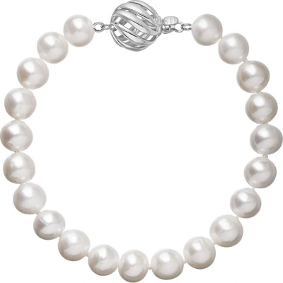 Pavona perlový náramek z říčních perel se zapínáním z bílého 14 karátového zlata 823003.1/9264B bílý