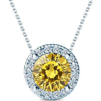 SAVICKI Колие This is Love: бяло злато, жълт лабораторен диамант, лабораторни диаманти