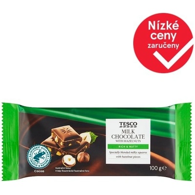 Tesco Mléčná s lískovými ořechy 100 g