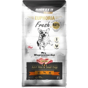 Biofeed EUPHORIA Fresh Meat Adult със свинско и гъско месо (мини и малки породи) 2 кг
