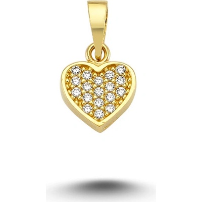 Lillian Vassago Zlatý přívěsek srdce se zirkony LLV75 GP001