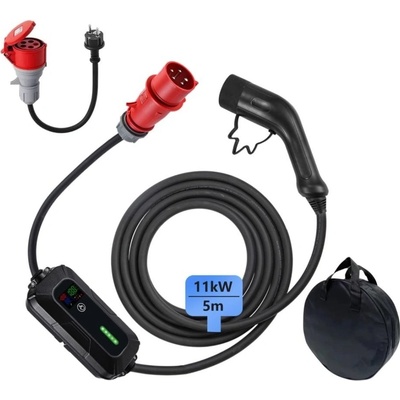 Immax NSE001 11kW 3fázová max. 16A IEC 62196 Typ 2 CEE na Schuko 1 fáze 5m kabel černá NSE001 | Zboží Auto