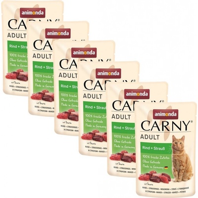 Animonda Carny Cat Adult hovädzie pštros 6 x 85 g