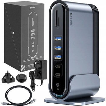 Baseus Working Station Three-Screen Multifunctional Type-C HUB Adapter CAHUB-DG0G