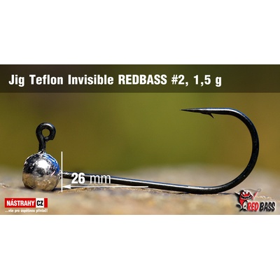 NASTRAHY.cz Jigová hlavička Teflon Invisible REDBASS #2, 26 mm 5 g 5 ks