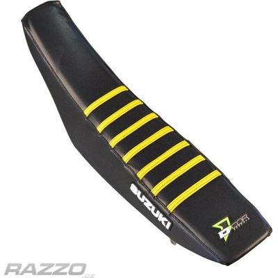 Potah sedla DCore Gripper Factory Seat Cover Suzuki RMZ250 19-26 RMZ450 18-26 Black Yellow Ribs