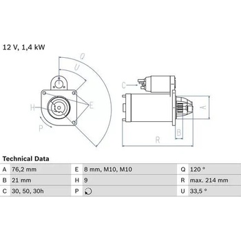 BOSCH Startér BO 0986017110