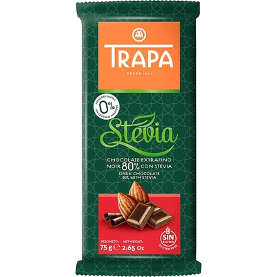 Trapa Čokoláda horká 80% so steviou 75 g
