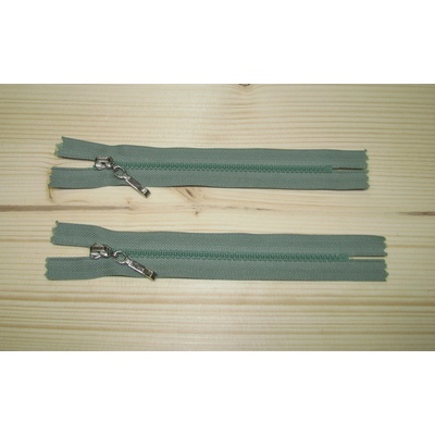 Kostenný zips zelená 3mm nedeliteľný 14cm