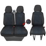  Тапицерия черна с син шев за бус Iveco Daily 2018г+