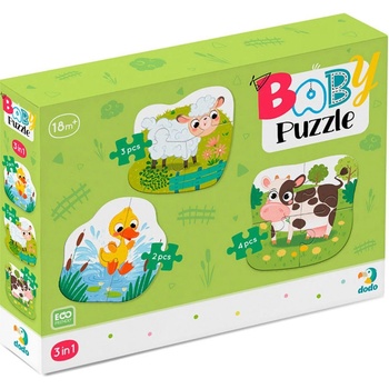 dodo Бебешки пъзел DoDo 3 в 1 - Животните от фермата (300393)