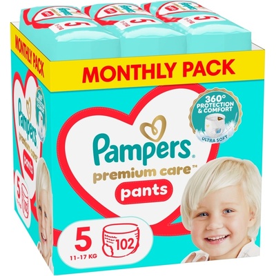 Бебешки пелени гащи Pampers Premium Care - Monthly pack, size 5, 102 броя (1100039538)