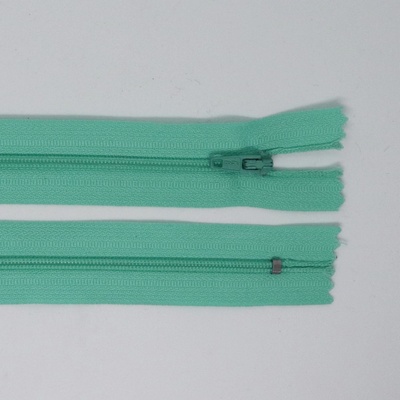 Spirálový zip, šíře 3 mm, délka 45 cm, tyrkysová