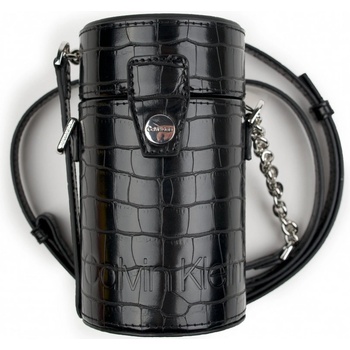 Calvin Klein malá kabelka Drum Cylinder crossbody Croc černá