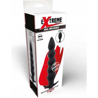 Hidden Desire Extreme Inflatable Ribbed Plug Advance Black