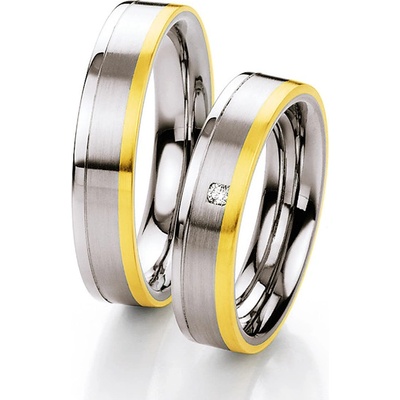Snubní prsteny se zlatem a diamantem ST136