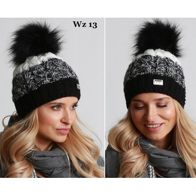Fashionweek dámská čepice s kožešinovou bambulí a'la Jenot! + flísová podšívka ZIZI-V21 NR MODEL 13