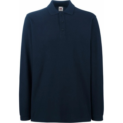 Fruit of the Loom PREMIUM POLO LSL Pánská polokošile s dlouhým rukávem tmavě modrá