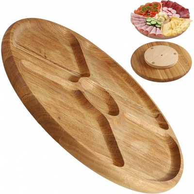 Otočný drevený podnos delený Serving Plate, 33 cm
