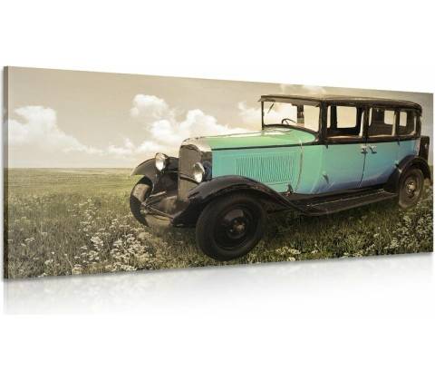 Obraz modré retro auto