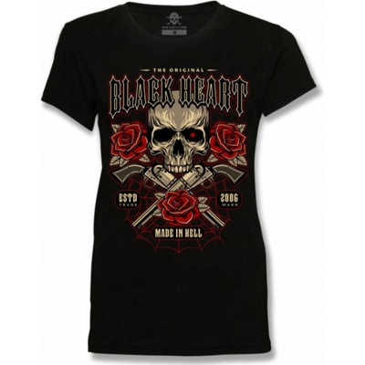 tričko BLACK HEART Gun Rose Čierna