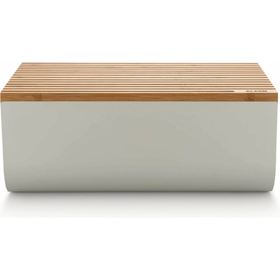 Chlebník s doskou na krájanie MATTINA 34 cm, šedá, oceľ / bambus, Alessi