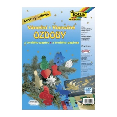 Vánoční ozdoby z tvrdého papíru: 5 archu, cervená, zelená, modrá, zlatá a stríbrná - Kol.