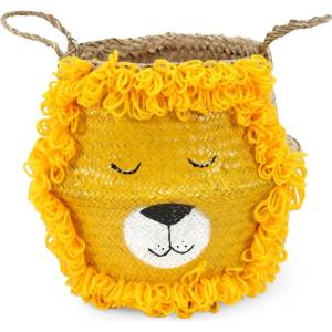 Compactor Жълта/естествена детска кошница за играчки от морска трева ø 30x28 cm Lion - Compactor (RAN11865)