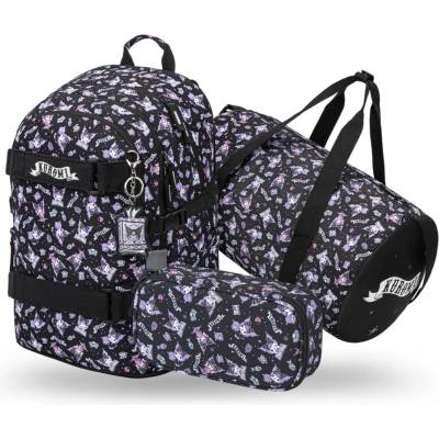 Baagl КОМПЛЕКТ 3 Skate Kuromi Black: раница, пенал, спортна чанта GRS BAAGL | Cheren | Момчешки | UNI