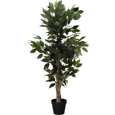 Home Styling Collection Umělý strom Fíkus v černém květináči, 115 cm zelený