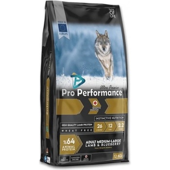 Pro Performance Dog Adult Medium - Large Lamb & Blueberry - храна за израснали кучета от средните и едрите породи с агне и боровинки, 12 кг, Турция - 125069