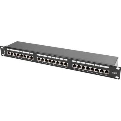 Lanberg Пач панел Lanberg patch panel 24 port 1U CAT. 6 shielded, black (PPS6-1024-B)