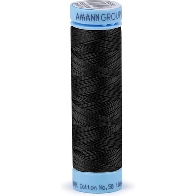 Bavlněné nitě 100 m Etiketní č.50 Triana Amann, střední, 4000 Black