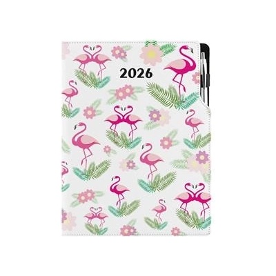 Design A4 denní 2026 Plameňák
