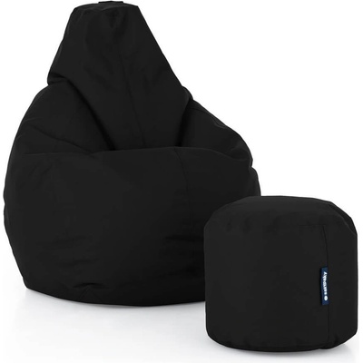 SakyPaky sedací set Hruška s taburetem černá