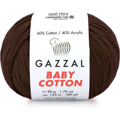 Gazzal Příze Baby cotton 3436 čokoládová