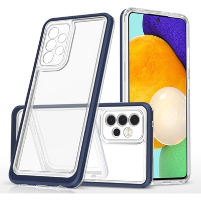 HQWear Прозрачен кейс 3в1 за Samsung Galaxy A73 с гел рамка, син (9145576244586)
