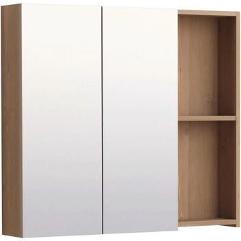 Inter Ceramic Горен шкаф за баня с огледало ICMC 8014-70, Inter Ceramic, PVC, дървесен цвят, 80x14x70см (8014-70)