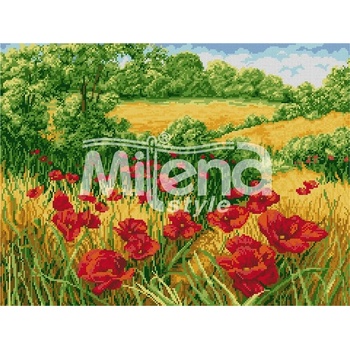 Milena Style Поле с макове - гоблен със схема конци Ariadna 1: 4