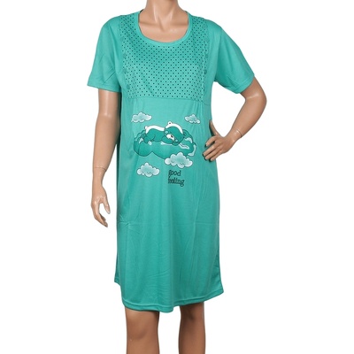 Нощница за кърмачки в зелено с апликация мече