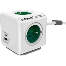 Cubenest Powercube Extended USB PD 20W, A + C, 4× zásuvka, 1,5 m, biela/zelená 6974699970996