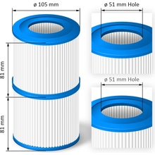Crystalline Pool Spa Filter Filtračná kartuše BestWay 17123, 58239