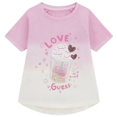 Тениска с къс ръкав Guess - Сладък шейк, розова, 12 м (20261-K6RI07-K6YW4-F69M-12M)