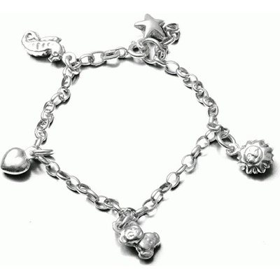 Zlatnictví zlatíčko stříbrný dětský náramek s přívěsky 000.00055