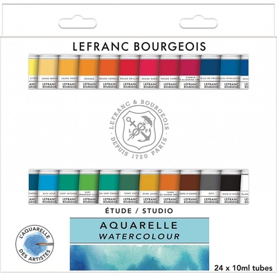 Lefranc Bourgeois studio akvarelové farby sada 24x10 ml