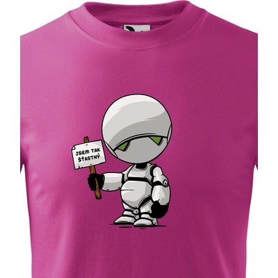 Bezvatriko.cz tričko Marvin Robot Purpurová
