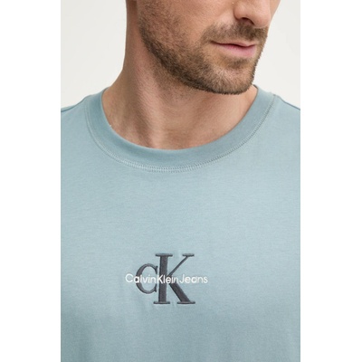 Calvin Klein Jeans Памучна тениска Calvin Klein Jeans в синьо с апликация J30J325649 (J30J325649)