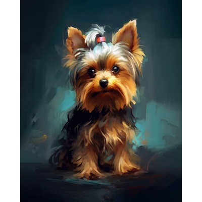 ZUTY Obrazy na stenu - Rozkošný Yorkshire s konským chvostom Rámovanie: vypnuté plátno na rám, Rozmer: 40x50 cm