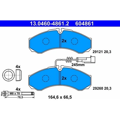 ATE 604861 Sada brzdových doštičiek 13.0460-4861.2